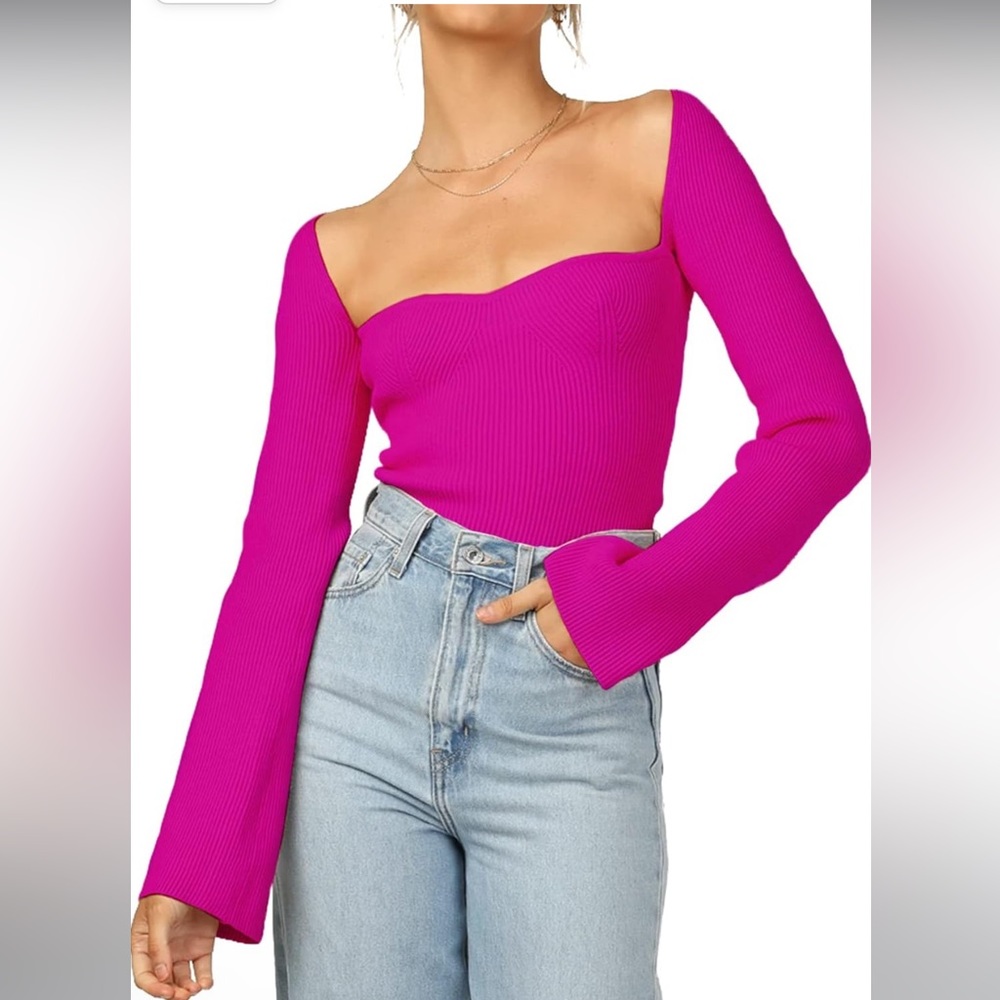 Amazon Barbie core pink knit top